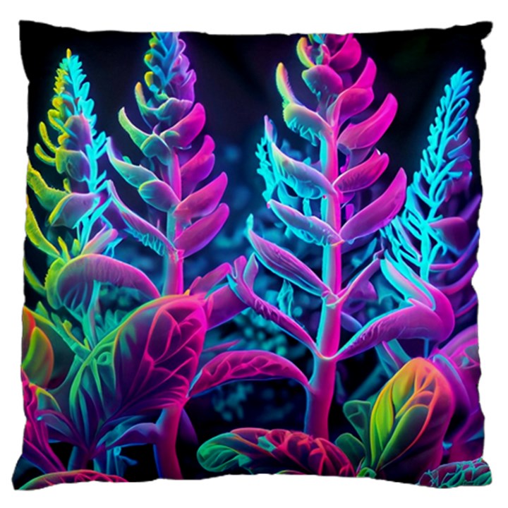 Spring Flower Neon Wallpaper Large Cushion Case (Two Sides)