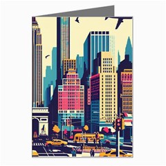 Skyscrapers City Usa Greeting Card by Cemarart