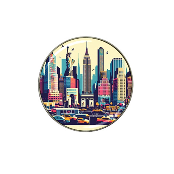 Skyscrapers City Usa Hat Clip Ball Marker