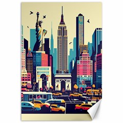 Skyscrapers City Usa Canvas 12  X 18  by Cemarart