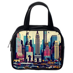 Skyscrapers City Usa Classic Handbag (one Side) by Cemarart