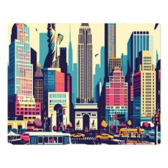 Skyscrapers City Usa Two Sides Premium Plush Fleece Blanket (large) by Cemarart