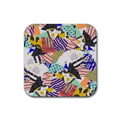 Digital Paper Scrapbooking Abstract Rubber Coaster (square) by Cemarart