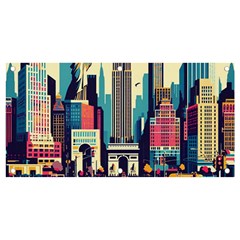 Skyscrapers City Usa Banner And Sign 4  X 2  by Cemarart