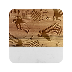 Digital Paper Scrapbooking Abstract Marble Wood Coaster (square) by Cemarart