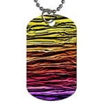 Rainbow Wood Digital Paper Pattern Dog Tag (Two Sides) Front