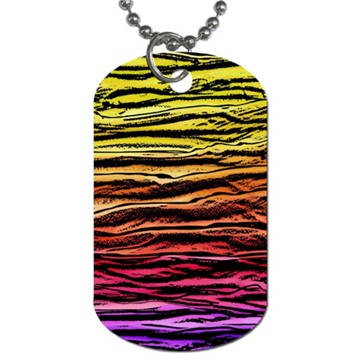 Rainbow Wood Digital Paper Pattern Dog Tag (Two Sides)