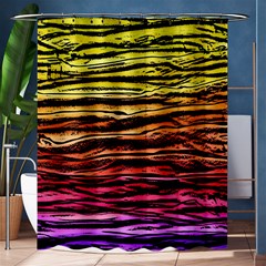 Rainbow Wood Digital Paper Pattern Shower Curtain 60  X 72  (medium)  by Cemarart