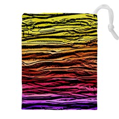 Rainbow Wood Digital Paper Pattern Drawstring Pouch (4xl) by Cemarart