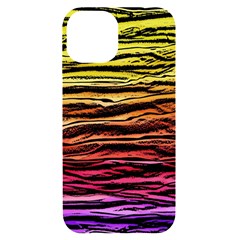 Rainbow Wood Digital Paper Pattern Iphone 14 Black Uv Print Case by Cemarart