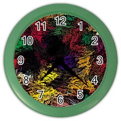 Eiffel Tower Pattern Wallpaper Color Wall Clock by Cemarart