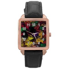 Eiffel Tower Pattern Wallpaper Rose Gold Leather Watch  by Cemarart