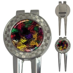 Floral Patter Flowers Floral Drawing 3-in-1 Golf Divots by Cemarart