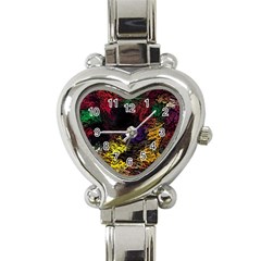 Floral Patter Flowers Floral Drawing Heart Italian Charm Watch by Cemarart