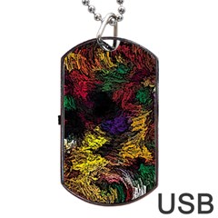 Floral Patter Flowers Floral Drawing Dog Tag Usb Flash (one Side) by Cemarart