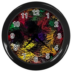 Abstract Painting Colorful Wall Clock (black) by Cemarart