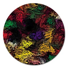 Abstract Painting Colorful Magnet 5  (round) by Cemarart