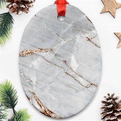 Gray Light Marble Stone Texture Background Ornament (oval) by Cemarart