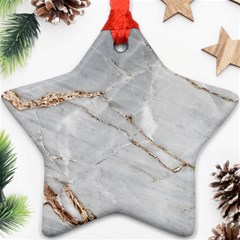 Gray Light Marble Stone Texture Background Ornament (star) by Cemarart