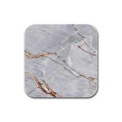 Gray Light Marble Stone Texture Background Rubber Square Coaster (4 Pack) by Cemarart