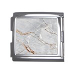 Gray Light Marble Stone Texture Background Mega Link Italian Charm (18mm) Front