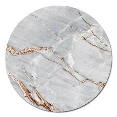 Gray Light Marble Stone Texture Background Magnet 5  (round) by Cemarart