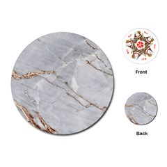 Gray Light Marble Stone Texture Background Playing Cards Single Design (round) by Cemarart