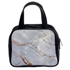 Gray Light Marble Stone Texture Background Classic Handbag (two Sides) by Cemarart