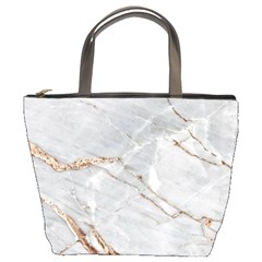 Gray Light Marble Stone Texture Background Bucket Bag by Cemarart