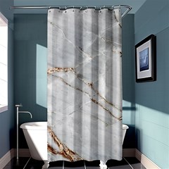 Gray Light Marble Stone Texture Background Shower Curtain 36  X 72  (stall)  by Cemarart