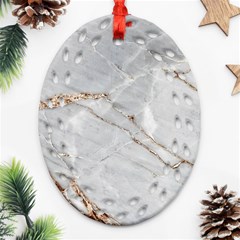 Gray Light Marble Stone Texture Background Oval Filigree Ornament (two Sides) by Cemarart