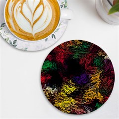 Abstract Painting Colorful Uv Print Round Tile Coaster by Cemarart