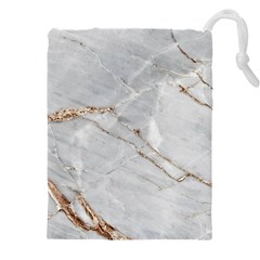 Gray Light Marble Stone Texture Background Drawstring Pouch (5xl) by Cemarart