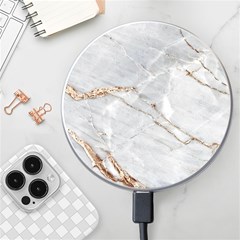 Gray Light Marble Stone Texture Background Wireless Fast Charger(white) by Cemarart