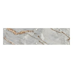 Gray Light Marble Stone Texture Background Banner And Sign 4  X 1  by Cemarart