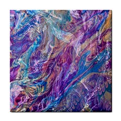 Amethyst Flow Tile Coaster by kaleidomarblingart