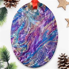 Amethyst Flow Ornament (oval) by kaleidomarblingart