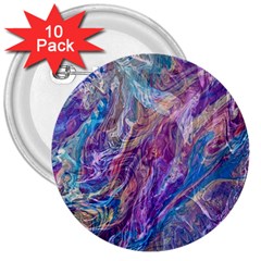 Amethyst Flow 3  Buttons (10 Pack)  by kaleidomarblingart