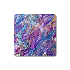 Amethyst Flow Square Magnet by kaleidomarblingart