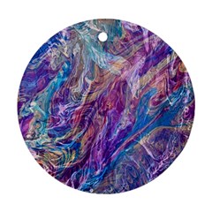 Amethyst Flow Round Ornament (two Sides) by kaleidomarblingart