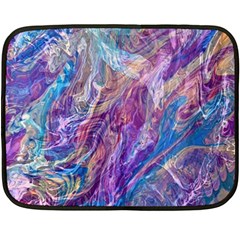 Amethyst Flow Two Sides Fleece Blanket (mini) by kaleidomarblingart