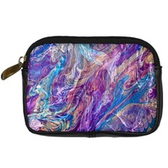 Amethyst Flow Digital Camera Leather Case by kaleidomarblingart