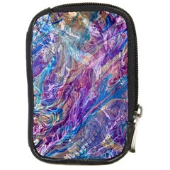 Amethyst Flow Compact Camera Leather Case by kaleidomarblingart