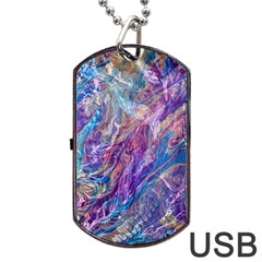 Amethyst Flow Dog Tag Usb Flash (one Side) by kaleidomarblingart