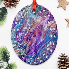 Amethyst Flow Ornament (oval Filigree) by kaleidomarblingart