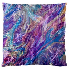 Amethyst Flow Large Cushion Case (one Side) by kaleidomarblingart