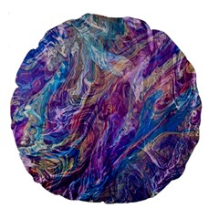 Amethyst Flow Large 18  Premium Round Cushions by kaleidomarblingart