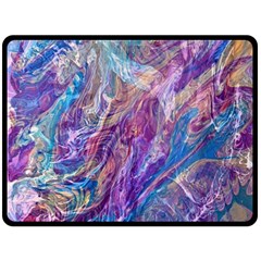 Amethyst Flow Two Sides Fleece Blanket (large) by kaleidomarblingart