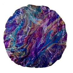 Amethyst Flow Large 18  Premium Flano Round Cushions by kaleidomarblingart