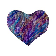 Amethyst Flow Standard 16  Premium Flano Heart Shape Cushions by kaleidomarblingart